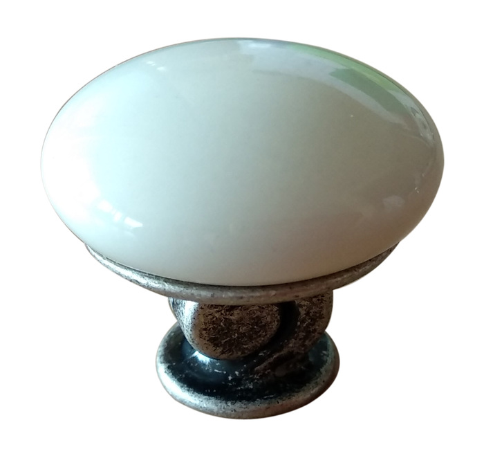 POMO PORCELANA Y PLATA VIEJA